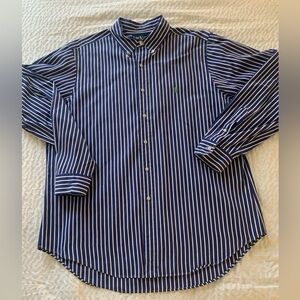 Ralph Lauren men’s shirt size extra large. Blue and white striped.